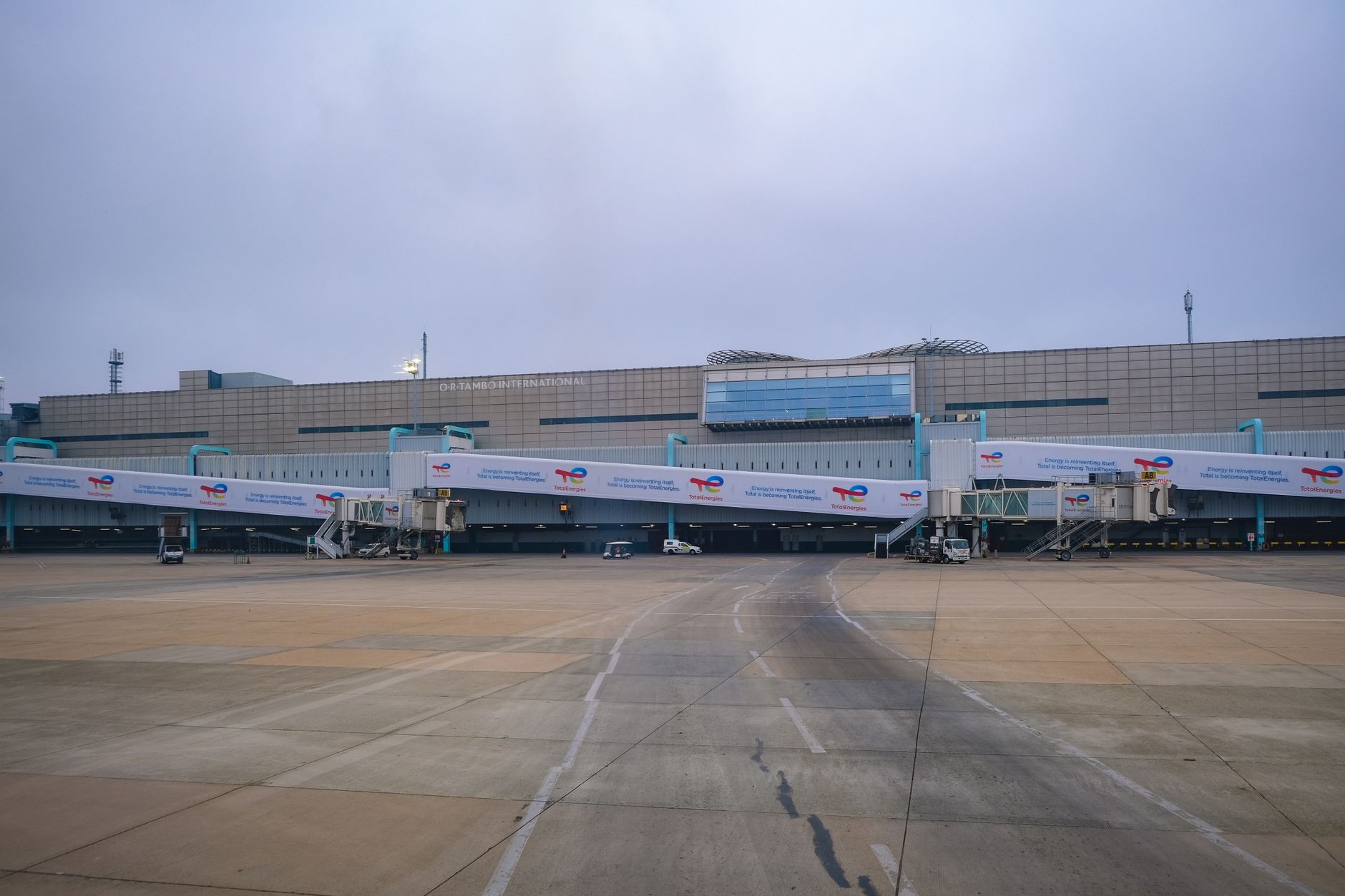 Traveler arriving at an airport terminal in South Korea